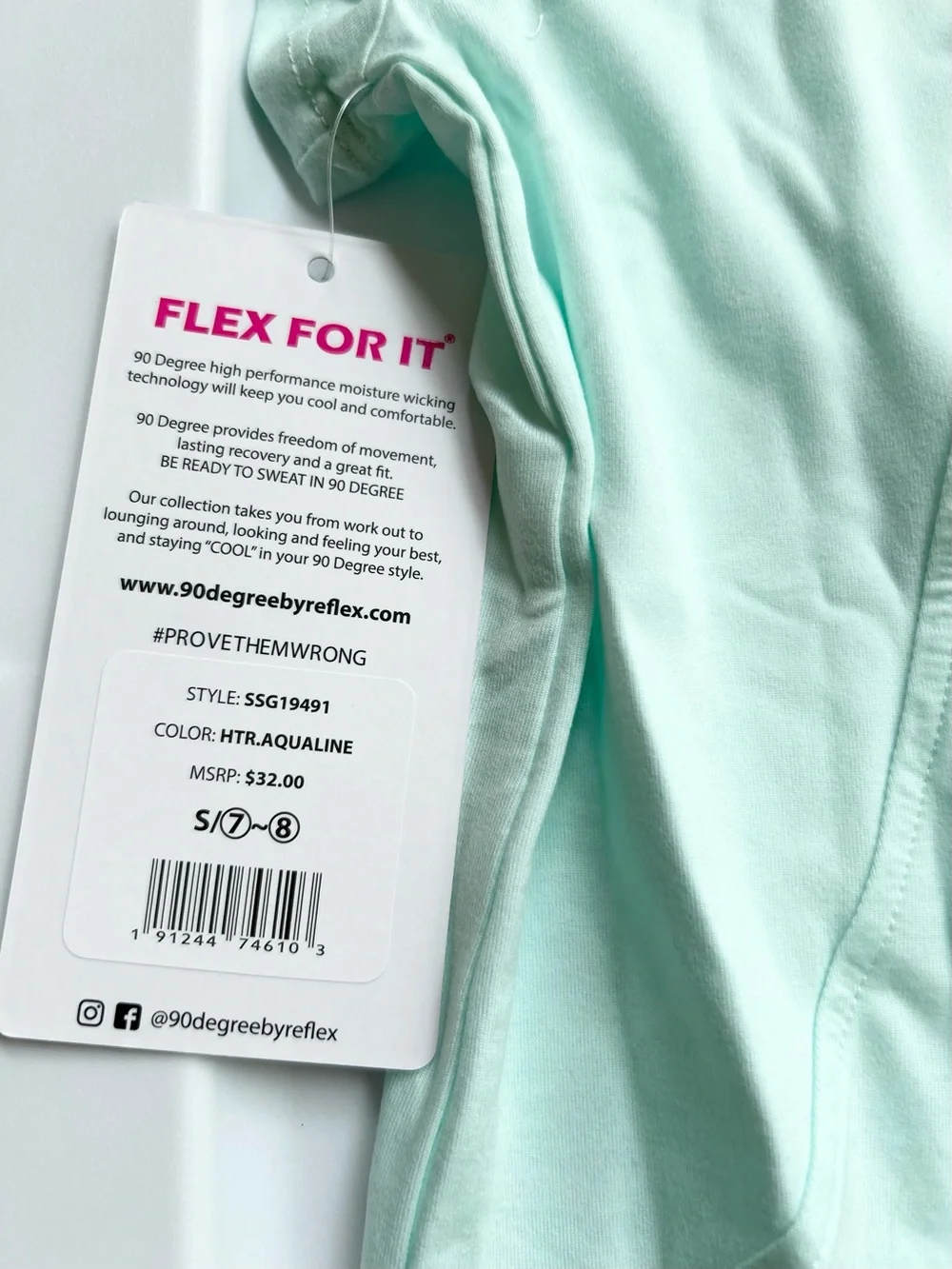 NWT 90 Degree By Reflex Two Piece Wicking Athletic Top/Shorts Set Size S 7/8